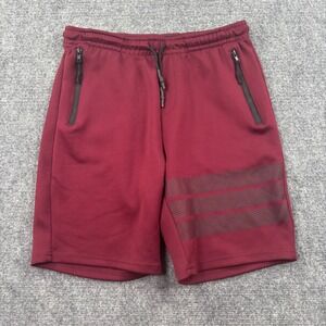 Public Record Athletic Shorts Medium Maroon Zip Pockets Standard Fit Mens